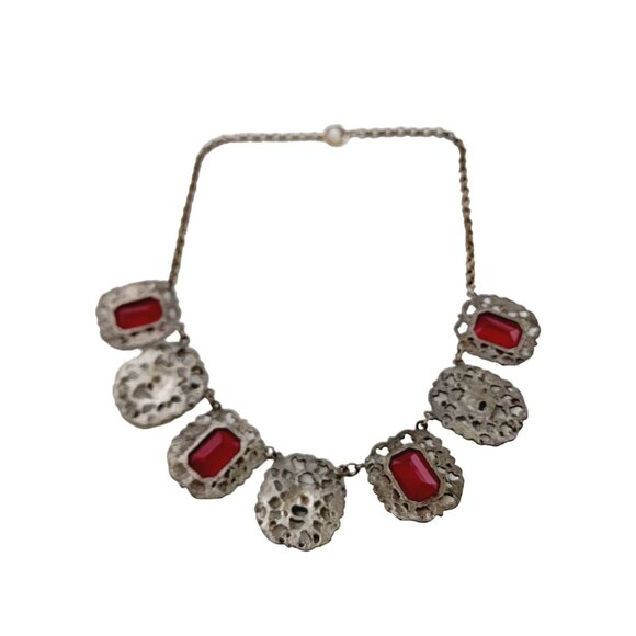 Vintage Rare Intaglio Glass Lady & Face Necklace (A4512) - Picture 2 of 7